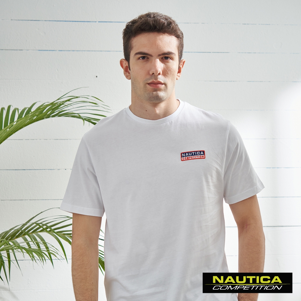 Nautica 男裝 COMPETITION簡約休閒帆船刺繡短袖T恤-白色