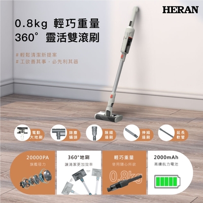 禾聯HERAN 360度多轉向手持無線吸塵器 HVC-25SCG1W