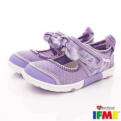 IFME健康機能鞋 蝴蝶結排水款 NI02002紫(中小童段)
