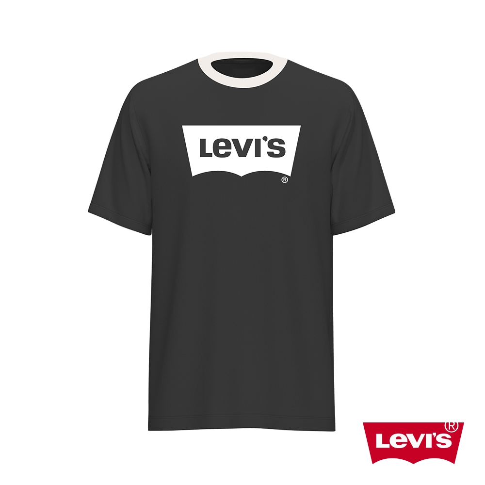 Levis 男款 滾邊短袖T恤 / 經典Logo / 寬鬆休閒版型 魚子黑 product image 1