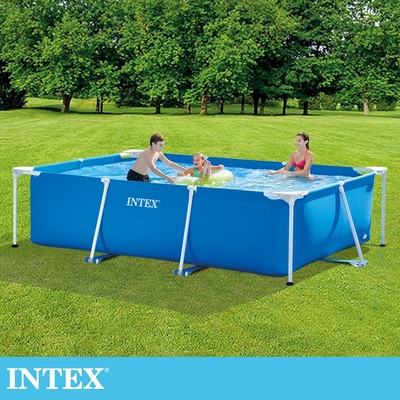 【INTEX】簡易裝長方型框架游泳池/戲沙池300x200x75cm(3834L) 6歲以上 (28272)