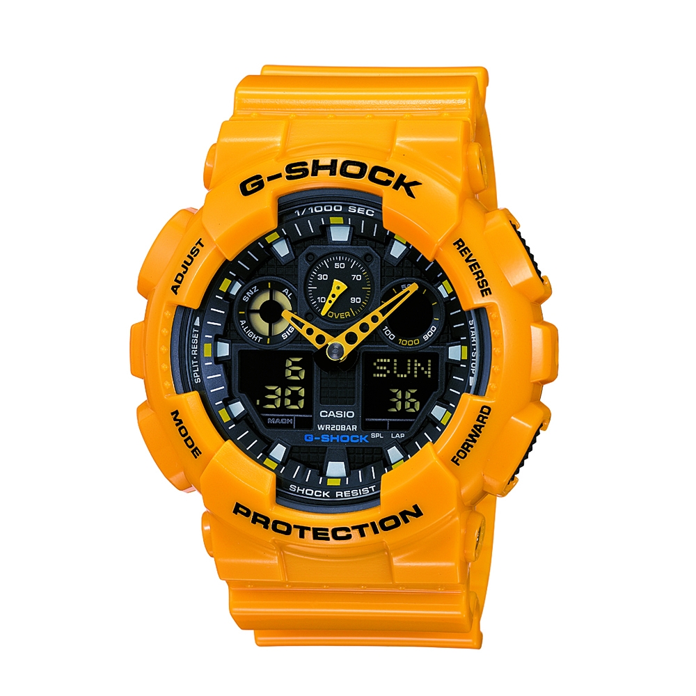 福利新品] CASIO卡西歐G-SHOCK 雙顯示系列GA-100A-9A_51.2mm | G-SHOCK