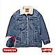 Levis 女款 牛仔外套 復古極寬鬆版型 Sherpa棉花絨 粉紅可拆式毛領 product thumbnail 1