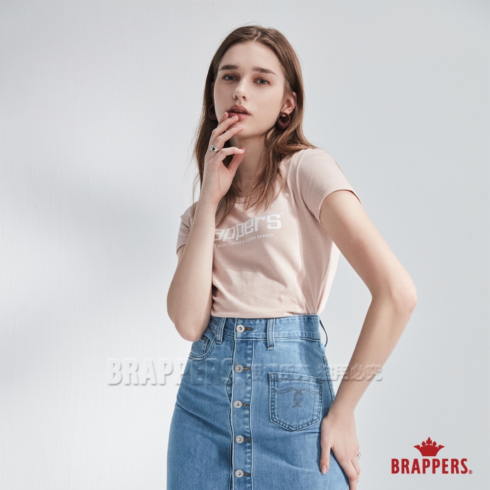 BRAPPERS 女款 LOGO印花基本短袖T恤-粉 product image 1