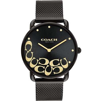 COACH Elliot 金屬光C字米蘭帶女錶 迎春好禮 CO14504340