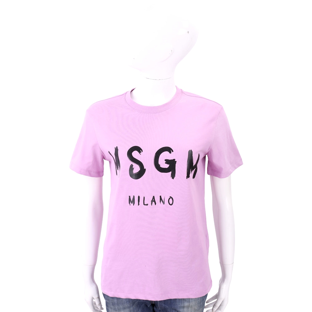 MSGM 品牌人氣款粉紫色字母T恤