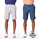 【Lynx Golf】男款彈性舒適腰圍兩側鬆緊帶素面基本款後袋Lynx繡花雙折休閒短褲(二色) product thumbnail 2