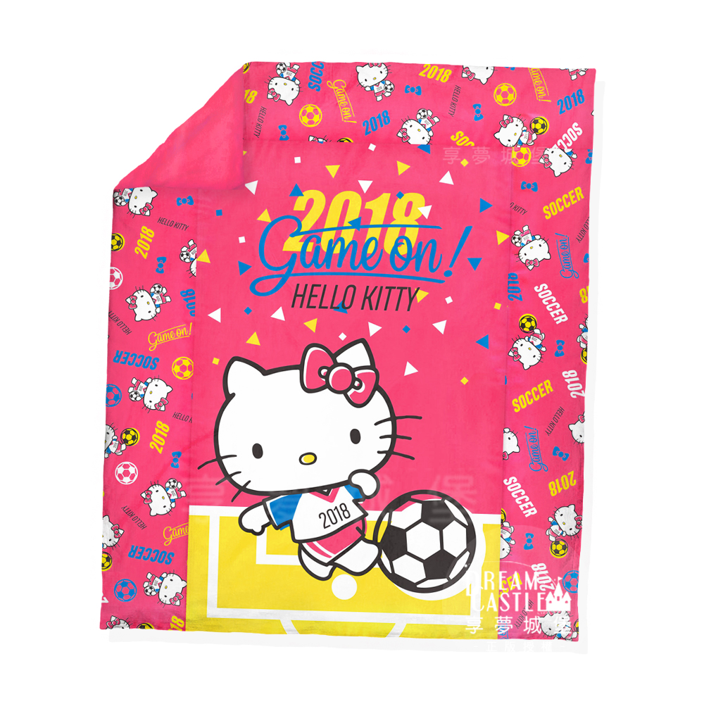 享夢城堡 雙人四季涼被5x6-HELLO KITTY 2018世足-粉.紅