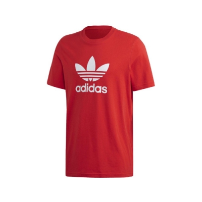 adidas T恤 Trefoil Tee 運動休閒 男款 愛迪達 三葉草 LOGO 圓領 棉質 穿搭 紅白 FM3791