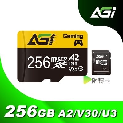 AGI 亞奇雷 microSDXC UHS-I A2 V30 256G 記憶卡 附轉卡