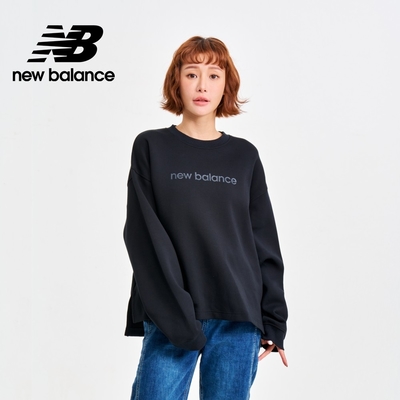 【New Balance】 前短後長太空棉長袖上衣_女性_黑色_WT41556BK