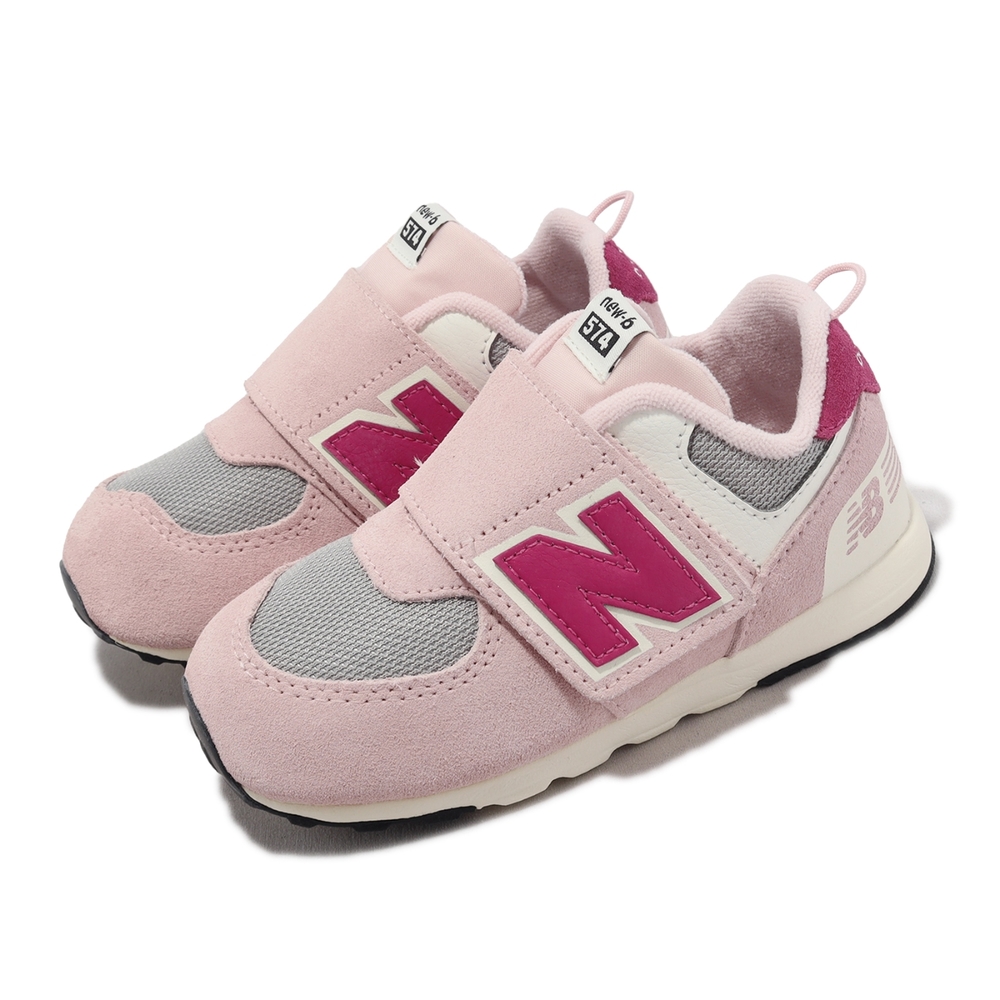 New Balance 童鞋 574 寬楦 小童 幼童 粉 灰 麂皮 魔鬼氈 小朋友 學步鞋 NB 紐巴倫 NW574KGG-W