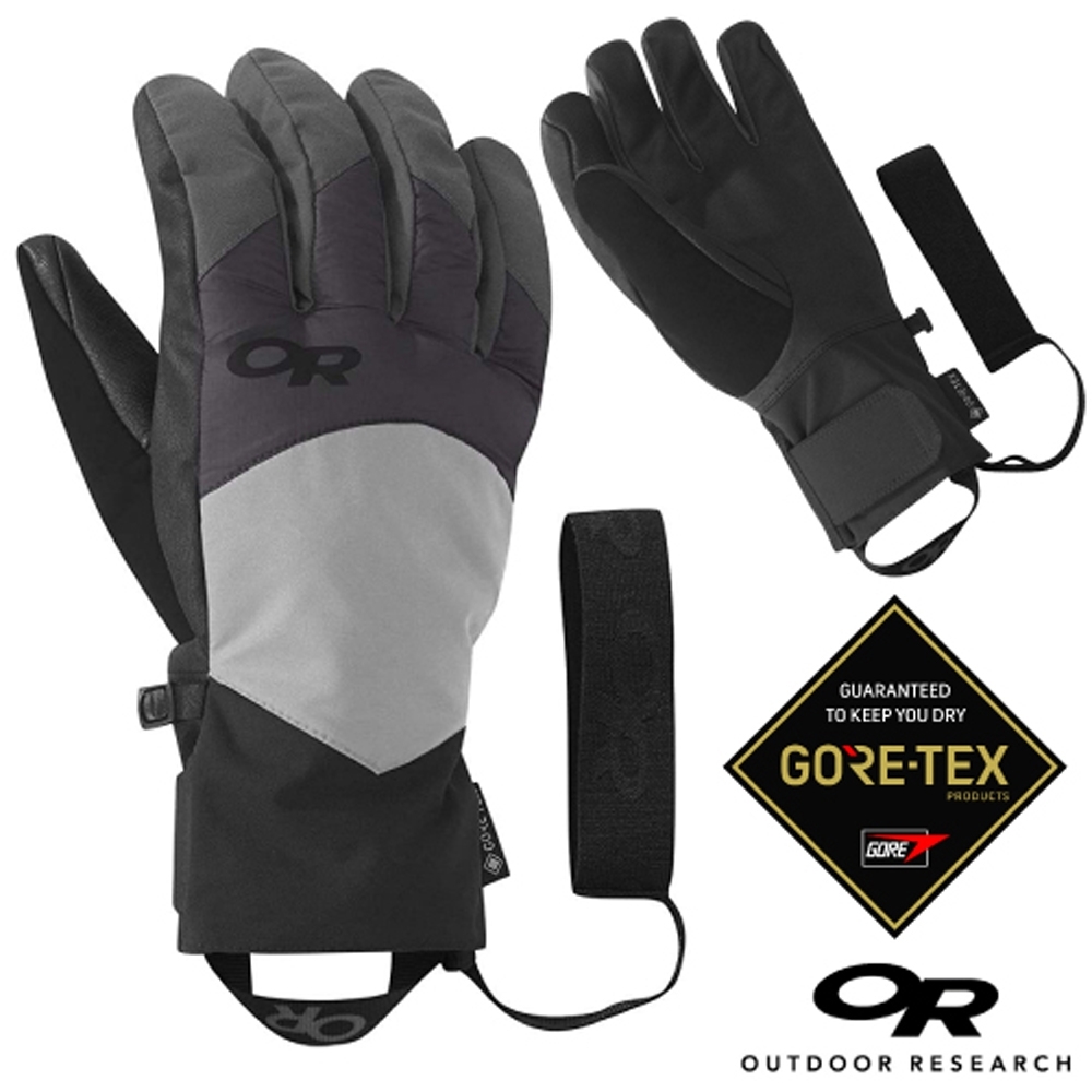 Outdoor Research  新款 GORE-TEX 耐磨防風防水透氣保暖滑雪手套_觸控手套_黑/暴風灰