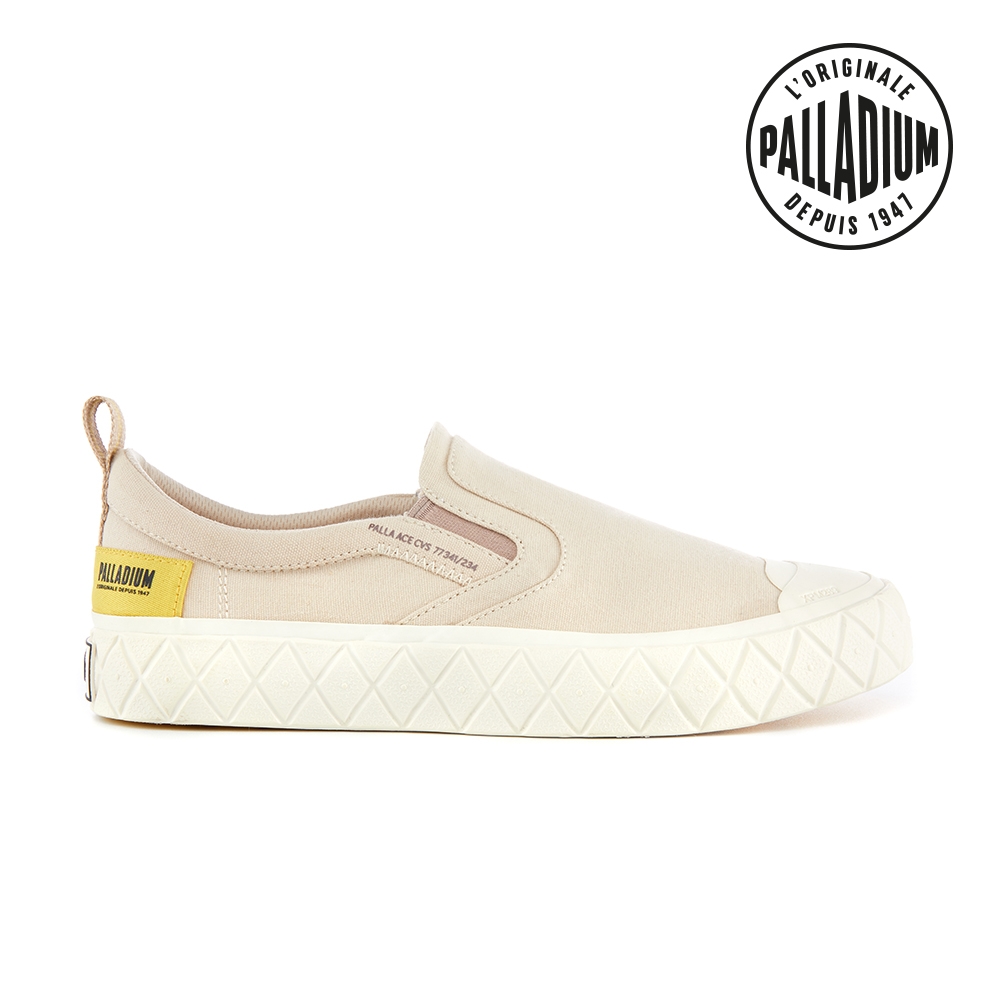 PALLADIUM PALLA ACE SLIP ON格紋厚底懶人鞋-中性-溫柔奶茶