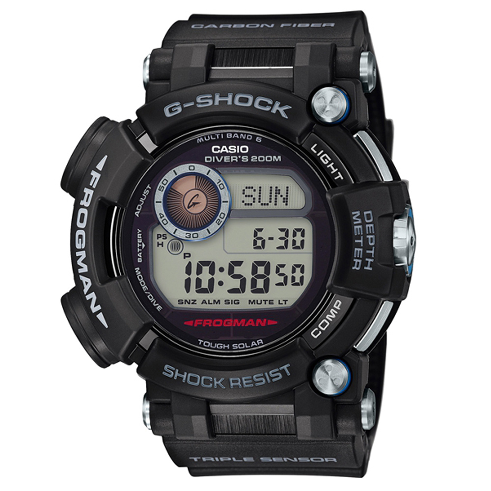 G-SHOCK 潛水專用水中蛟蛙強悍進化版六局電波錶(GWF-D1000)53.3mm