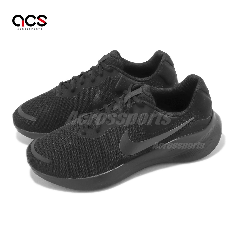 Nike 慢跑鞋 Revolution 7 寬楦 男鞋 黑 全黑 緩震 路跑 運動鞋 FB8501-001