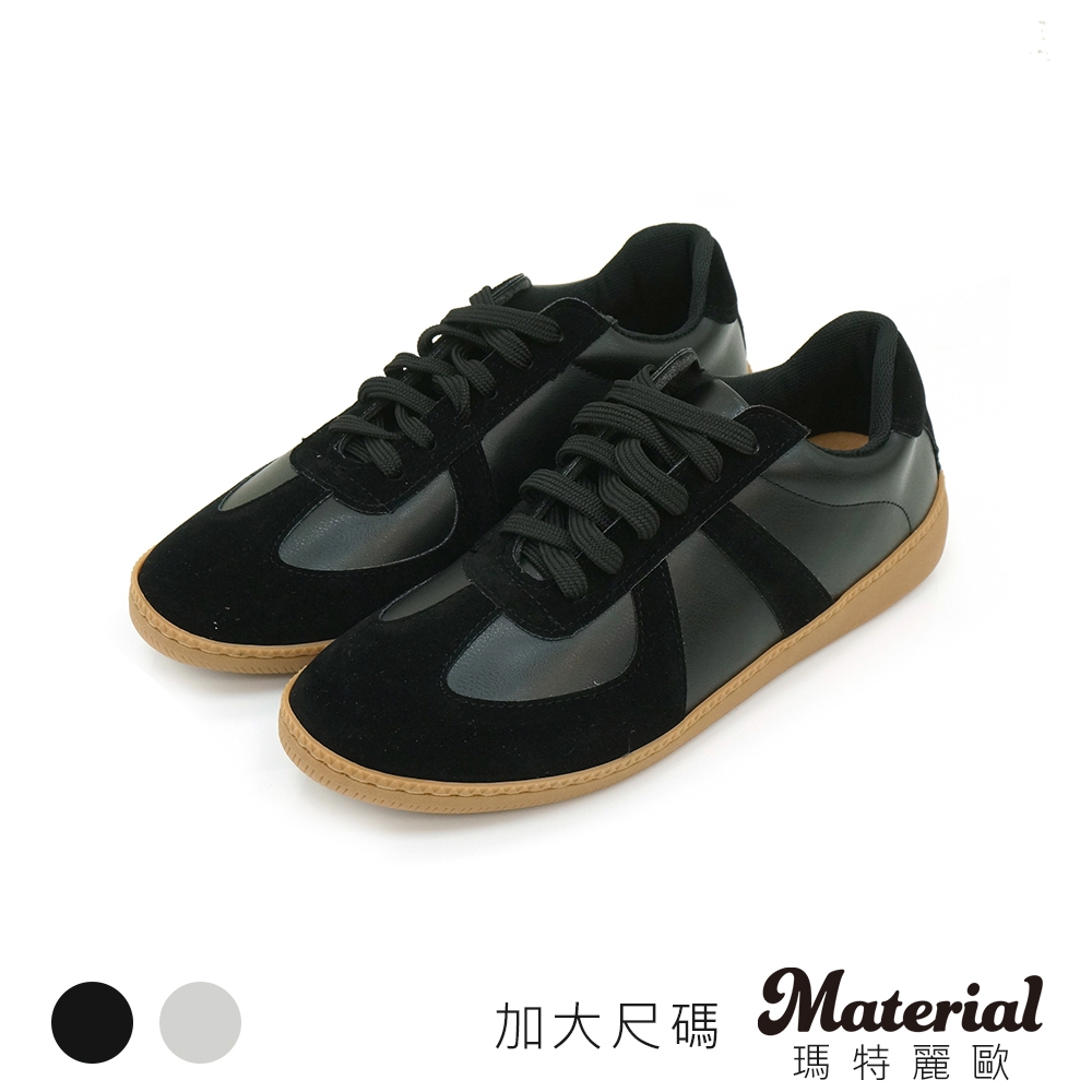 Material瑪特麗歐 休閒鞋 MIT加大尺碼綁帶撞色平底包鞋 TG52154