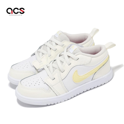 Nike 休閒鞋 Jordan 1 Low ALT TD 小童 白 黃 小朋友 魔鬼氈 緩衝 AJ1 FN7398-181