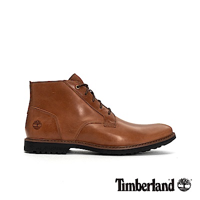 Timberland 男款咖啡色全粒面皮革防潑濺中筒商務休閒鞋|A1QE2