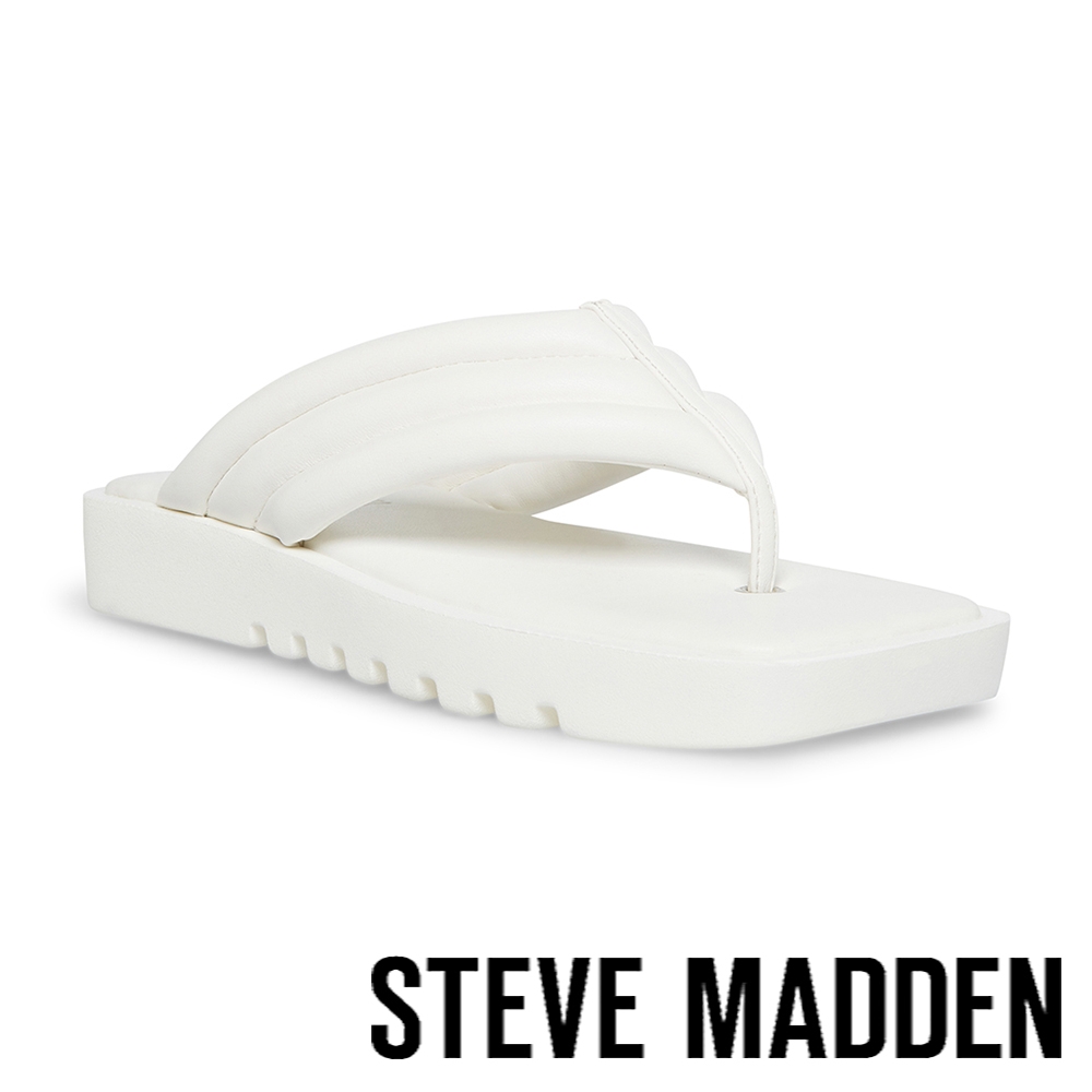 STEVE MADDEN-BOOST 方頭軟綿綿夾腳拖鞋-白色 product image 1