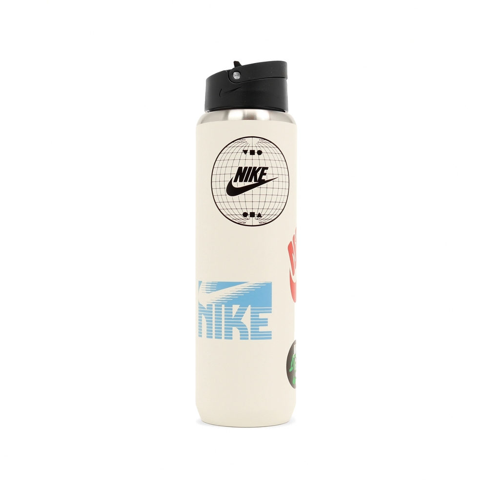 Nike 水壺 SS 象牙白 不鏽鋼 防刮 可拆吸管 提把 24oz 700ml 運動 水瓶 N100969713-324