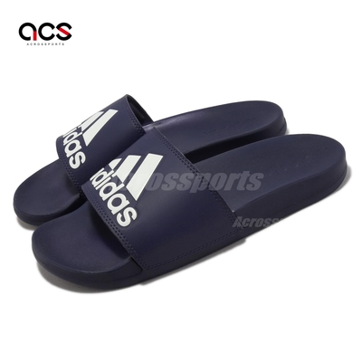 adidas 拖鞋 Adilette Comfort 深藍 白 男鞋 女鞋 快乾 愛迪達 H03616