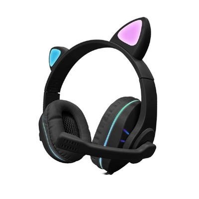 u-ta炫彩RGB炫彩貓耳耳罩式折疊有線耳機A9(USB連接耳麥)