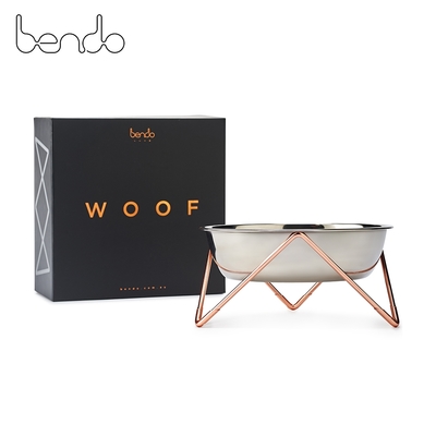澳洲Bendo 好潮狗碗 寵物碗 寵物碗架 紅銅架+不鏽鋼碗 22cm