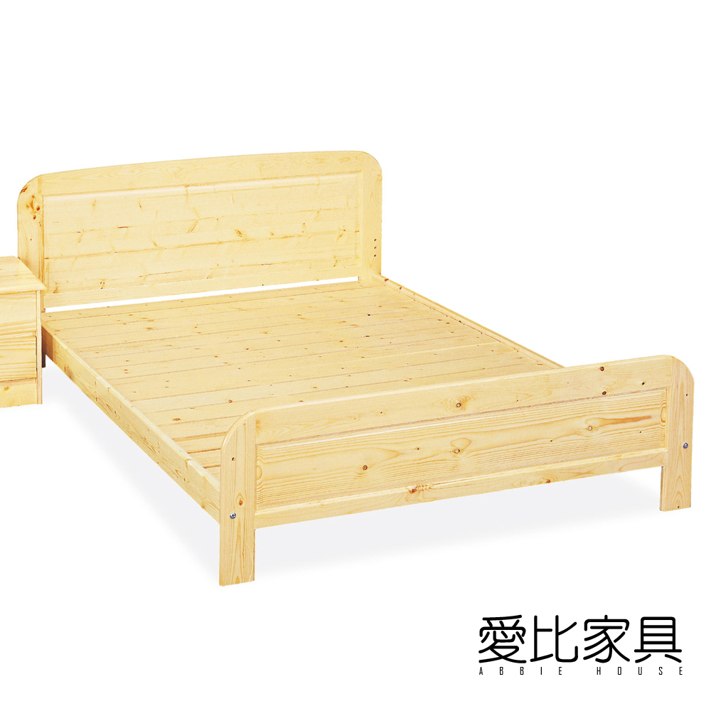 愛比家具 松木實木5尺雙人床架-實木床板