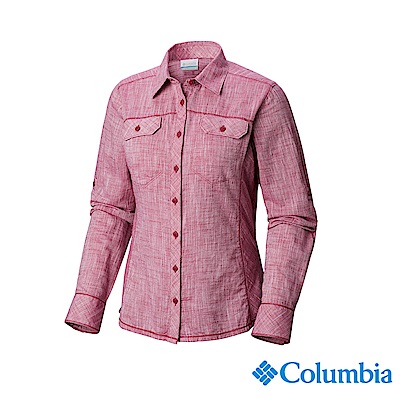 Columbia 哥倫比亞 女款-純棉長袖襯衫-紫紅 UAL79900PD