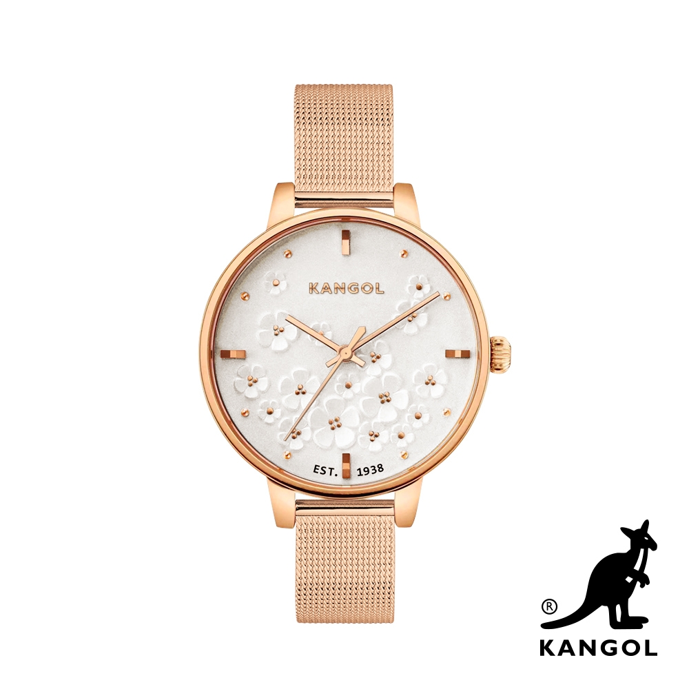 KANGOL】英國袋鼠繁花似錦浮雕腕錶/ 手錶(珍珠白) KG72533-06Z | 其他