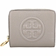 TORY BURCH Perry Bombe T字浮雕荔紋牛皮釦式短夾(灰色) product thumbnail 1