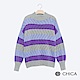 CHICA 迷幻紫國撞色條紋小高領針織衫(1色) product thumbnail 1