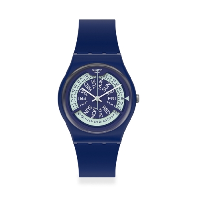 SWATCH Gent 原創系列手錶N-IGMA NAVY 時光行者-藍(34mm)