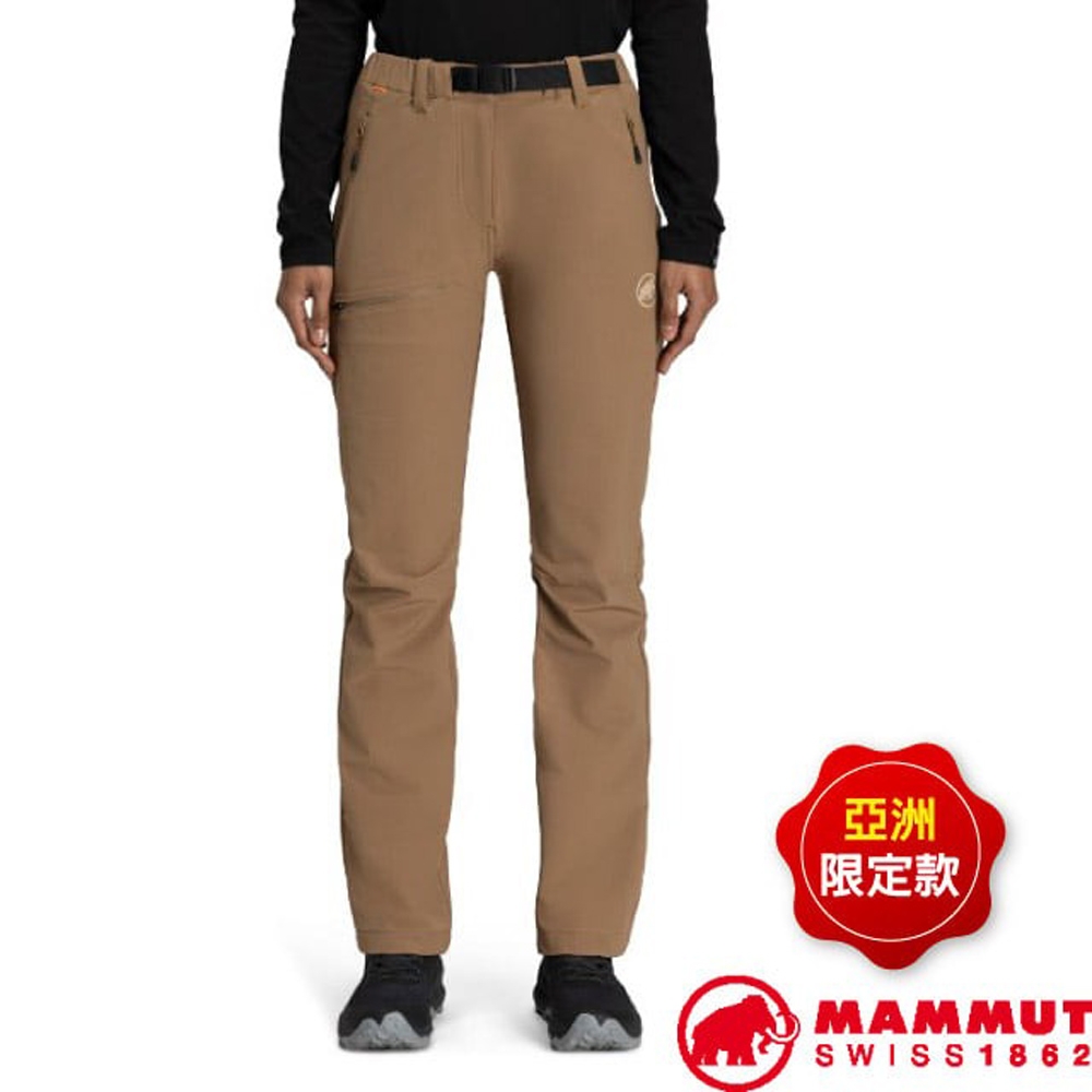 【MAMMUT 長毛象】女 Yadkin 2.0 SO Pants AF 日系保暖軟殼褲.防潑水保暖長褲_1021-01220-7494 深沙褐