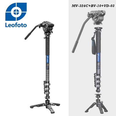 Leofoto 徠圖 MV-324C+BV-10+VD-03魔杖系列碳纖維單腳架+油壓雲台(彩宣總代理)