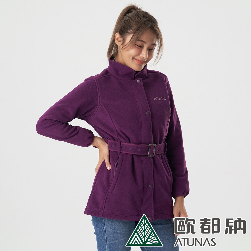 【ATUNAS 歐都納】女款WINDSTOPPER防風透氣保暖風衣外套A-G1852W深紫