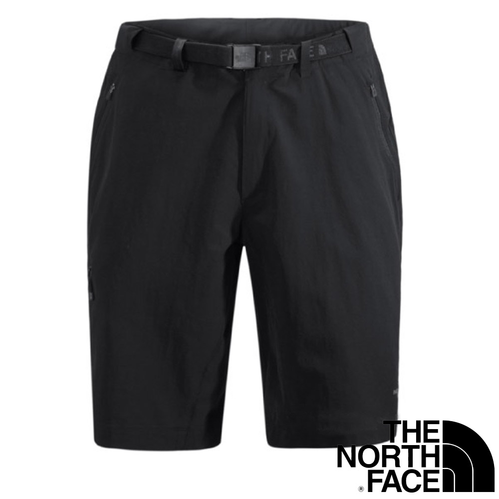 The North Face 男新款 輕量透氣快乾防潑水戶外休閒運動排汗短褲_黑 N