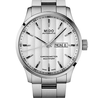 MIDO 美度 MULTIFORT先鋒80系列 天文台腕錶-銀42mm