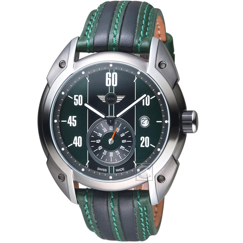 MINI Swiss Watches Cooper復古賽車錶(MINI-160302)-綠