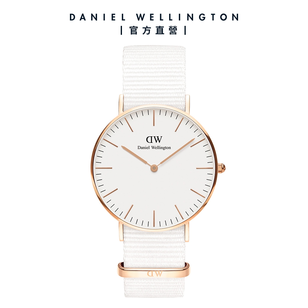 Daniel Wellington DW 手錶Classic Dover 36mm純淨白織紋錶-白錶盤