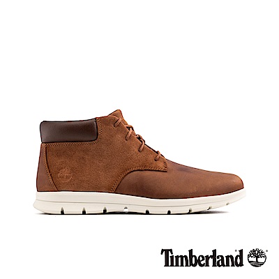 Timberland 男款棕色絨面革拼接休閒鞋|A1R12