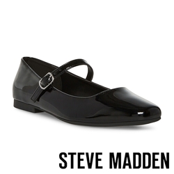 STEVE MADDEN-BERDINE 漆皮圓頭瑪莉珍鞋-黑色