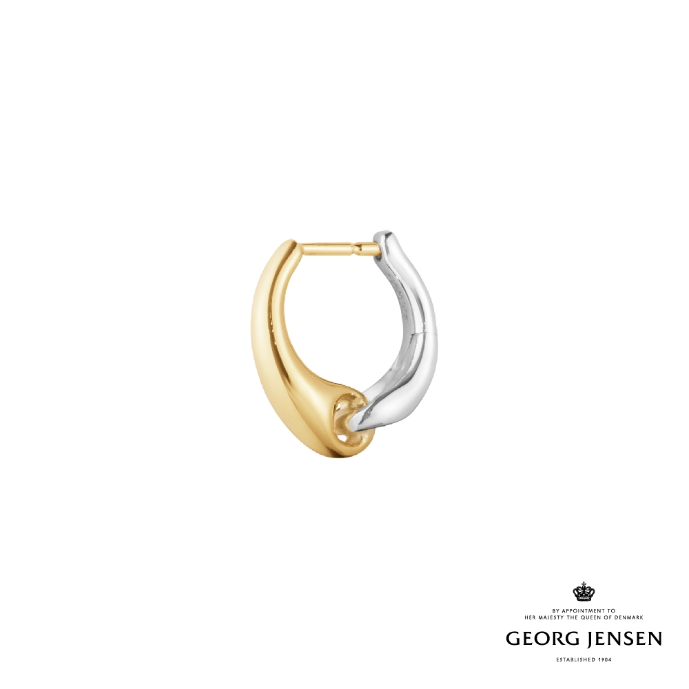 Georg Jensen 喬治傑生 REFLECT 耳環，小號-純銀 18K黃金
