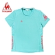 le coq sportif 法國公雞牌亮色系運動吸濕排汗短袖T恤 女-淡綠 product thumbnail 1