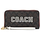 COACH LOGO滿版C印花皮革手提ㄇ字拉鍊長夾(深咖/白) product thumbnail 1