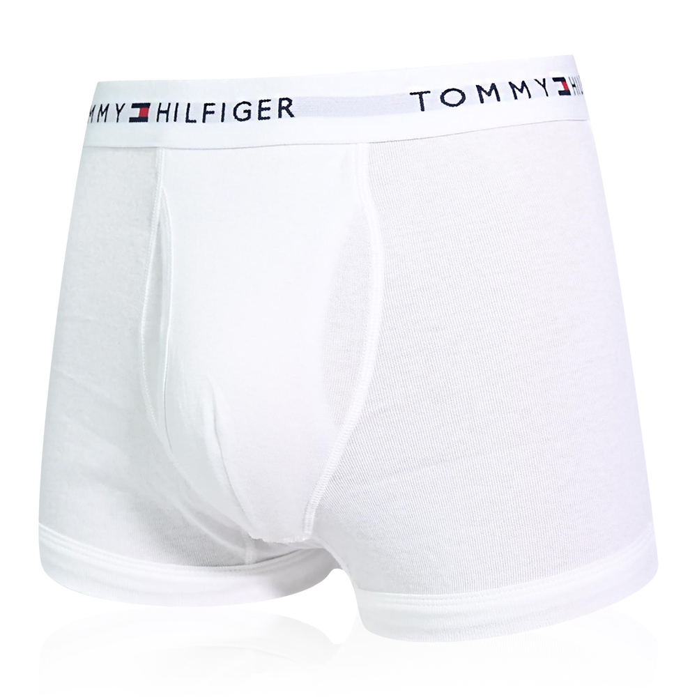 Tommy Hilfiger Cotton Stretch 男內褲 短版棉質高彈性合身平口褲/Tommy四角褲-白色