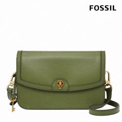 FOSSIL Ainsley 真皮翻蓋斜背包-橄欖綠 SHB3067376