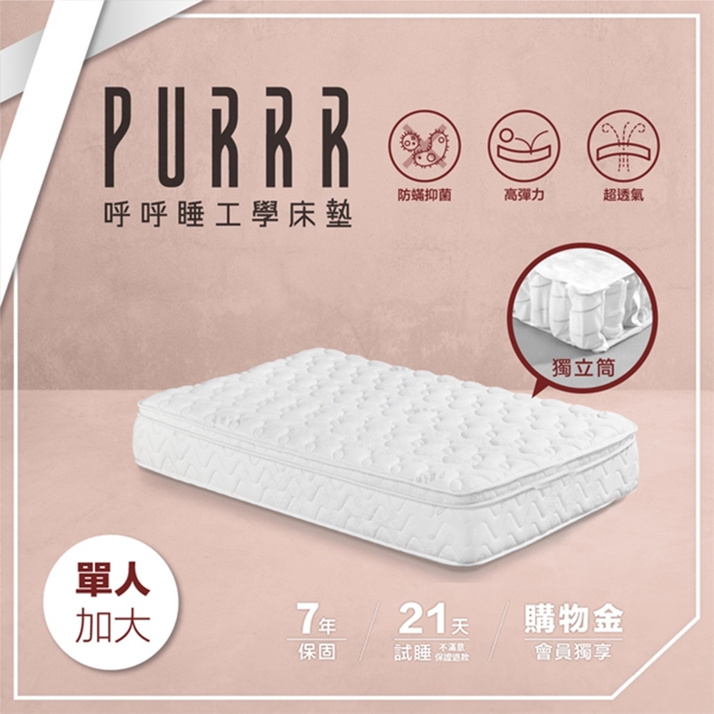 PURRR呼呼睡 | 獨立筒床墊 甜甜圈系列-單人加大