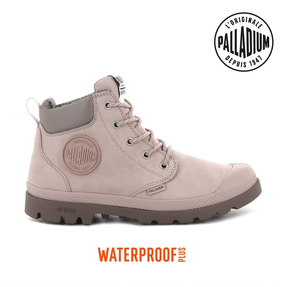 PALLADIUM PAMPA CUFF LITE+ WP+ LTH輕量皮革防水靴-中性-玫瑰粉